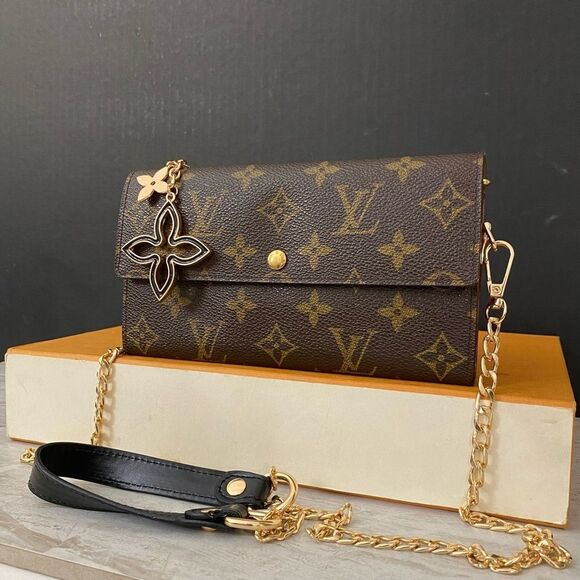 LOUIS VUITTON Monogram Sarah Bifold Wallet to Shoulder Bag 💼 TH0959 - Picture 1 of 15